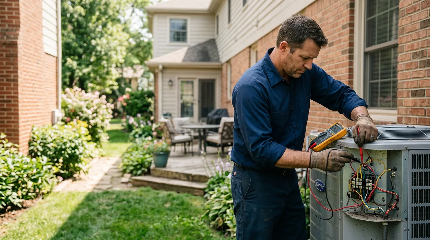 HVAC technician working near North Hudson, NY
